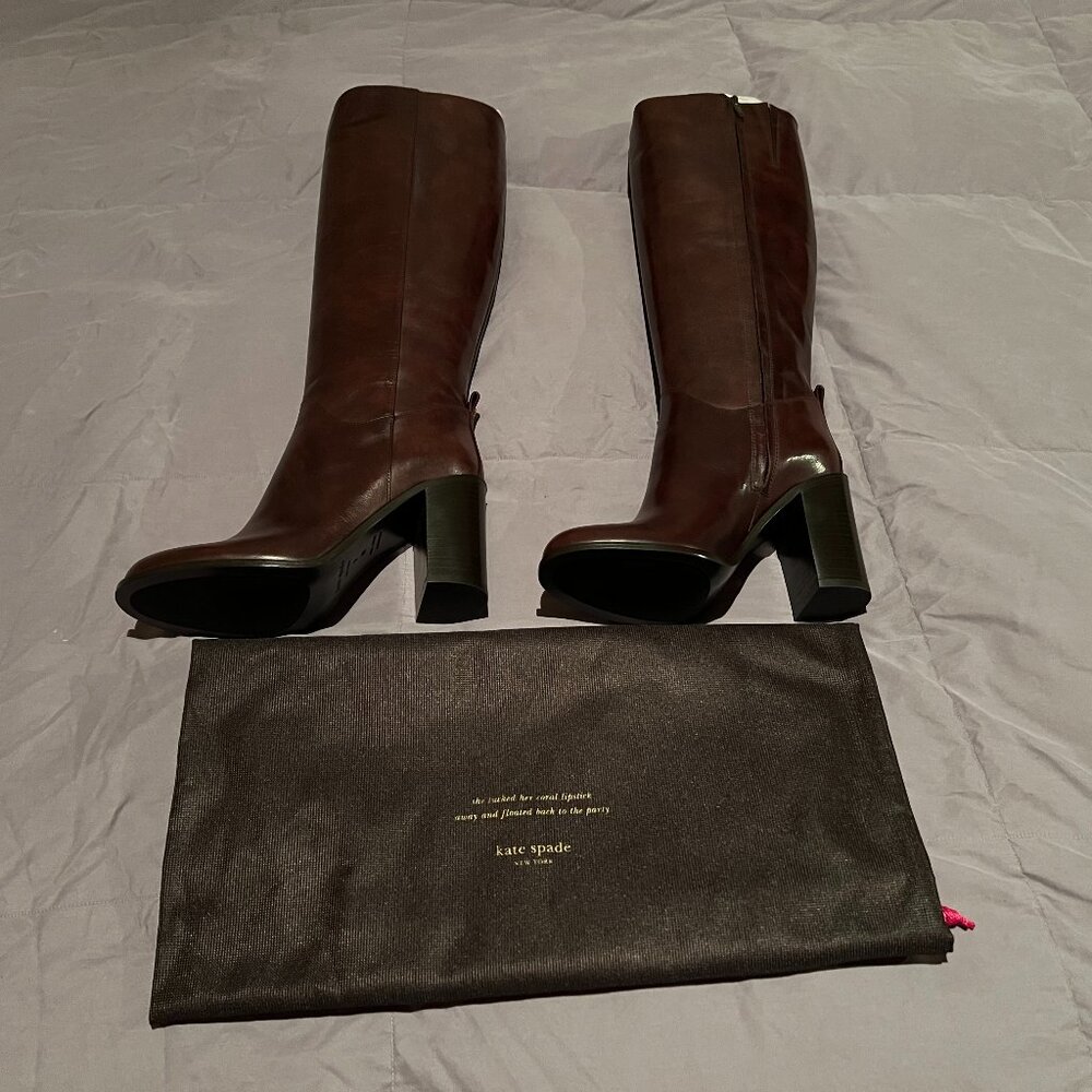 Kate Spade New York Brown Leather High Heel Boots - Size 7M